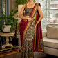 Timeless Dark Green Kalamkari Printed Chanderi Saree with Maroon Khun Pallu