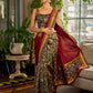 Timeless Dark Green Kalamkari Printed Chanderi Saree with Maroon Khun Pallu