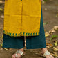 Warm Mustard Cotton Kurta with Timeless Paisley Print and Green Detailing