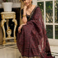 Pure Maheshwari saree with bold Ajrakh prints and regal zari border