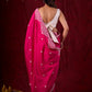 Vibrant Fuchsia Chanderi Saree with Intricate Embroidery & Scalloped Border