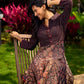 Ajrakh Block Printed Cotton Panel Flared Shirt Dress with Collared Neckline