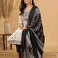 Monochrome Muse Kurta Set with Ikat Dupatta