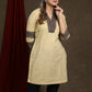 Elegant ochre yellow cotton tunic with ajrakh combination