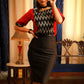 Classic red & black zig zag ikat combination pure cotton top
