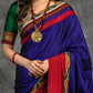Khun & chanderi combination saree with ikat border