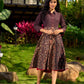 Ajrakh Block Printed Cotton Panel Flared Shirt Dress with Collared Neckline
