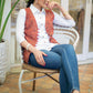 Classy White Cotton Shirt with Maroon Ajrakh Waist Coat