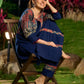 Handcrafted Navy Blue Cotton Kantha Embroidered Kurta
