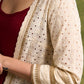 Beautiful Off  White  Hakoba Shrug With Lace Detailing For Effortless Style   Dress Optional