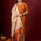 Deep Rust Cotton-Silk Panel Kurta with Subtle Brocade Accents