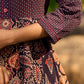 Ajrakh Block Printed Cotton Panel Flared Shirt Dress with Collared Neckline
