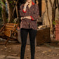 Chic Ajrakh Black Shirt Highlighted with a Rich Maroon Collar