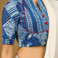 Stylish sleek modern cotton indigo blouse
