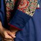 Handcrafted Navy Blue Cotton Kantha Embroidered Kurta