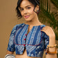 Stylish sleek modern cotton indigo blouse