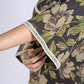 Chic Black Floral Print Cotton Bell Sleeve Top with Tie-Up Neckline & Crochet Lace Trim