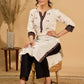 Whispering White Cotton Woven Jamdani Kurta with Bold Black Accents