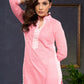 Beautiful-Blush-Pink-Straight-Cut-Kurta-Highlighted-With-Beautiful-Floral-Lace--Pant-Optional
