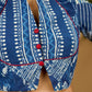 Stylish sleek modern cotton indigo blouse