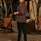 Chic Ajrakh Black Shirt Highlighted with a Rich Maroon Collar