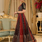 Handcrafted maroon & black Ajrakh print lehenga paired with an embroidered blouse for rich artisanal look - Dupatta Optional