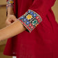 Cotton lapel collar top with stunning Madhubani hand-painted detail