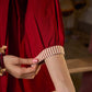 Maroon Cotton Pleated Top Featuring Ajrakh Striped Collar And Hem Accented With Pichwai Hand Painting