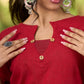 Deep Maroon Cotton Kurta with Subtle Front Button Detail