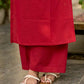Deep Maroon Cotton Kurta with Subtle Front Button Detail