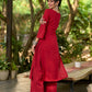 Deep Maroon Cotton Kurta with Subtle Front Button Detail
