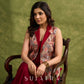 Elegant Fusion Of Ivory & Maroon , Self Embroidered Sleeveless Jacket With Silk Collar    Dress Optional