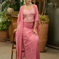 Exclusive Foxy pink draped skirt with banarasi top & Shrug