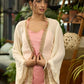 Off-white Georgette shrug with Bell sleeve