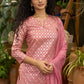 Graceful foxy pink banarsi sharara set - Dupatta Optional