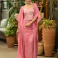 Exclusive Foxy pink draped skirt with banarasi top & Shrug