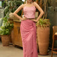 Exclusive Foxy pink draped skirt with banarasi top & Shrug