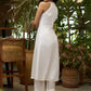 Stylish White halter Co ord set with pearl embroidery - Dupatta Optional