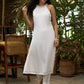 Stylish White halter Co ord set with pearl embroidery - Dupatta Optional