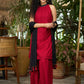 Beautiful maroon chikankari halter neck Sharara Set - Dupatta Optional
