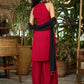 Beautiful maroon chikankari halter neck Sharara Set - Dupatta Optional