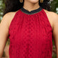 Beautiful maroon chikankari halter neck Sharara Set - Dupatta Optional