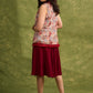 Elegant Fusion Of Ivory & Maroon , Self Embroidered Sleeveless Jacket With Silk Collar    Dress Optional