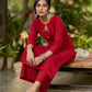 Deep Maroon Cotton Kurta with Subtle Front Button Detail