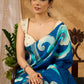 Vibrant Blue Pure Silk Hand Batik Saree