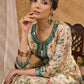 Green printed chanderi kurta with intricate mirror embroidery