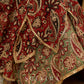 Contemporary folkloric ensemble featuring a petal cut block printed lehenga with mirror work accents  - Embroidered Dupatta Optional