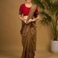 Exclusive hand embroidered maroon ajrakh cut work blouse  - Optional Plain Saree