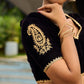 Contemporary Beige Chanderi Silk Saree with Black-Gold Woven Border & Embroidered Pallu