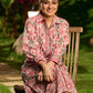 Textured Hakoba Kurta with All-Over Print and Elegant Embroidery Highlights